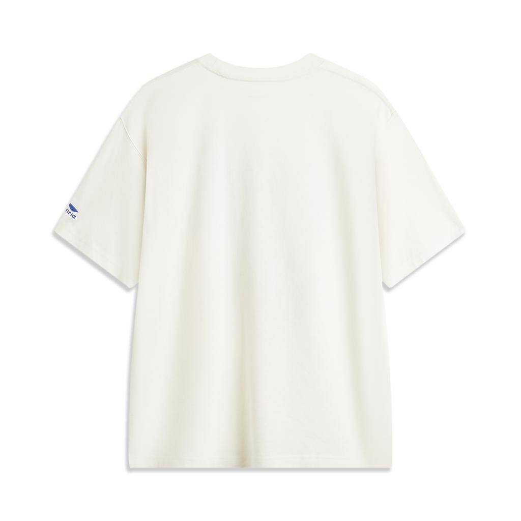 Li Ning Disney Mickey Mouse Collaboration Мягкая удобная простая универсальная дышащая круглая горловина свободная футболка с коротким рукавом мужские топы AHSUA79-1