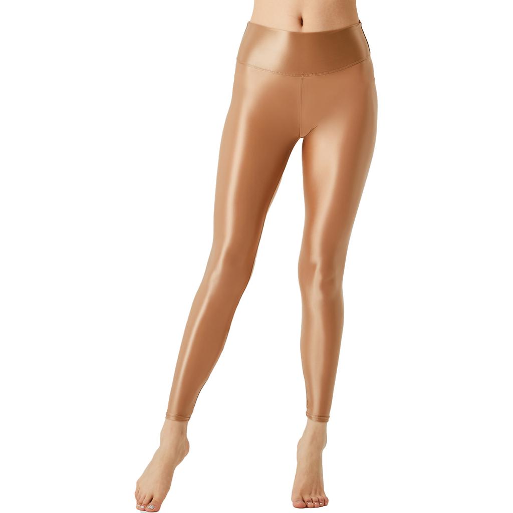 Women's Glossy Pantyhose Tights Skinny Leggings Footless Nylon Sheer Stretch Yoga Pants