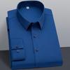 Stretch Solid Dress Shirts for Men Business Long Sleeve Soft Comfortable Man's Formal Shirt Without Front Pocket S~6XL Plus Size