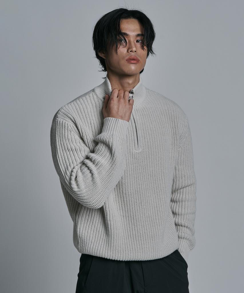 JELEVE Classic Muscle Fit Half-Zip Knit