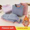 Kids' Plush Thermal Underwear Set - Unisex, Extra Thick Bottoming Shirt & Pants for Autumn/Winter