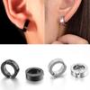 1 pairs No Piercing Earrings Stainless Steel Clip-on Fake Earring Round Ear Clip For Women Men Punk Party Fashion Sexy Jewelry