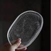 Exquisite Glass Dessert Dish Oval Shape Spit Bone Plate Simple Cold Dishes  Restaurant