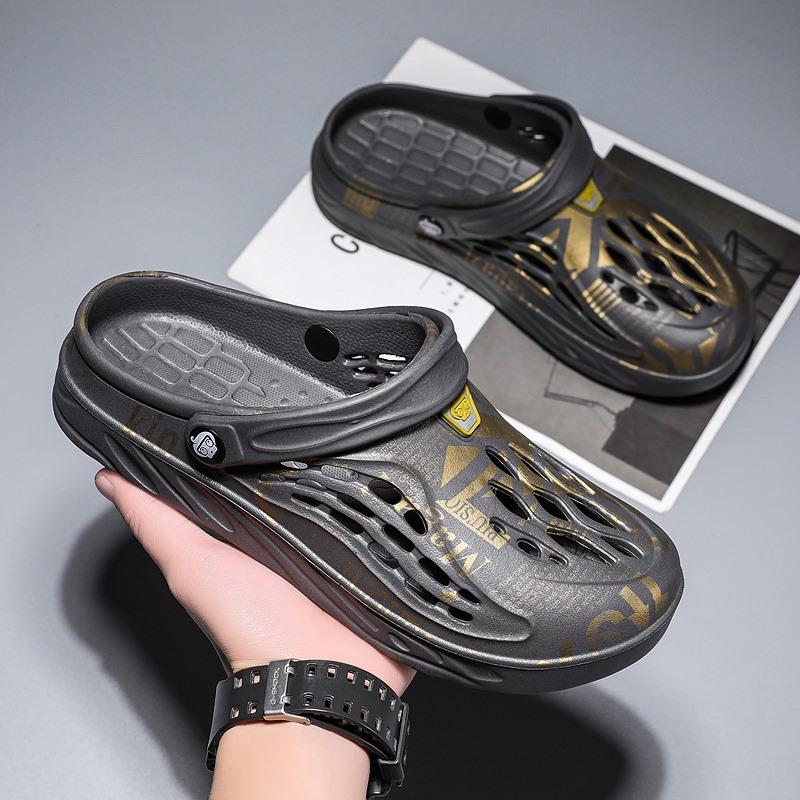 Fashion Men Summer Shoes Sandals Men's Holes Sandals Hollow Breathable Flip Flops Clogs Shoes Fashion Beach Slippers Big Size 47 48 49