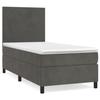 3142882 vidaXL Divan Bed and Mattress Dark Grey 90x200 Cm Velvet