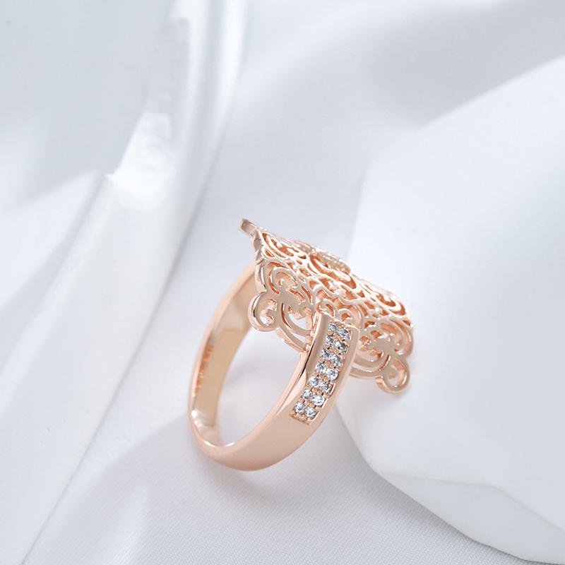 Винтажные текстурные женские кольца с двойным цирконом золотого цвета, элегантные свадебные украшения для вечеринок