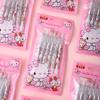 6 шт. Куроми Sanrio мультяшный кот сумка металлический зажим для ручки нажимная ручка милый девчачье сердце нажимная нейтральная ручка ручка для подписи HelloKitty 0.5 мм черный