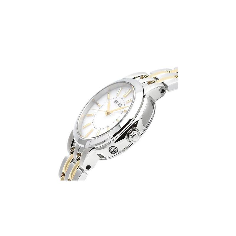 SEIKO Fashionable Photodynamic Luxury Solar Quartz Steel Strap Women's Watch White Dial SSDY035