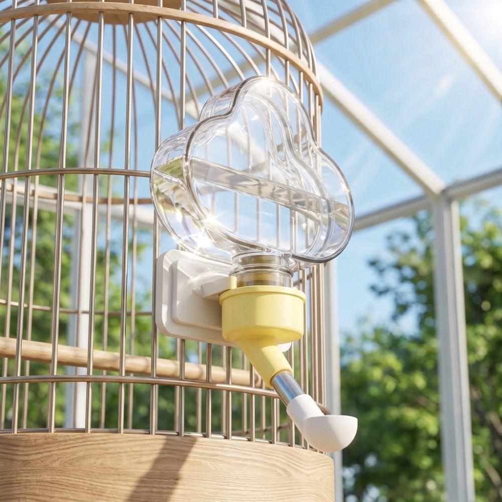 Leak Proof Automatic Bird Water Dispenser Drip Free Vertical Bird Cage Drinking Feeder Gravity Fed Cloud Shaped