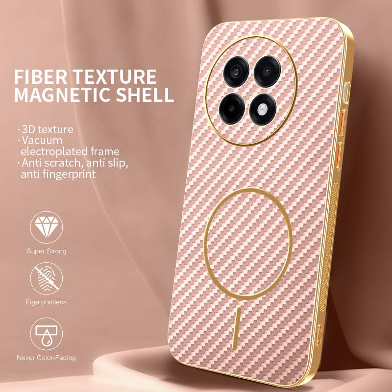 Защитный чехол OnePlus Nord CE5 с магнитом, из углеродного волокна, противоударный - Гальванизированная оболочка