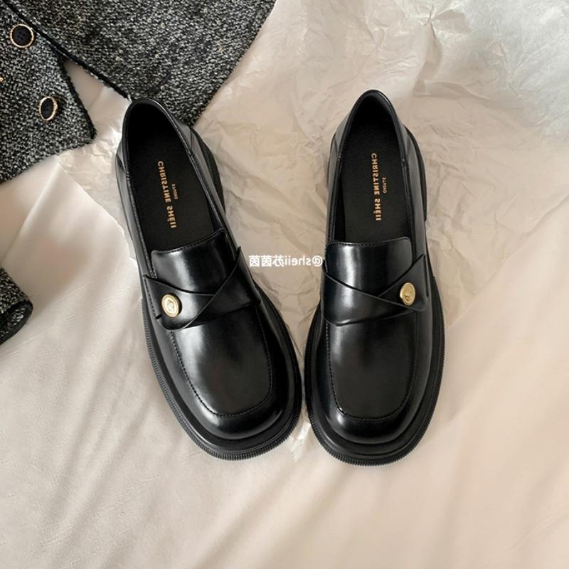 [sheii Su Yinyin] Ограниченное по времени предложение~ маленькие золотые монетки на толстой подошве, на толстом каблуке, ленивые бархатные лоферы, женские маленькие кожаные туфли