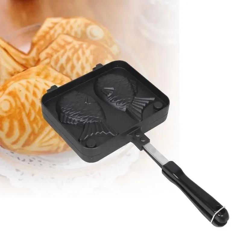 Японская форма для выпечки Taiyaki в форме рыбы, форма для приготовления хлеба, 2 литых инструмента для домашнего торта