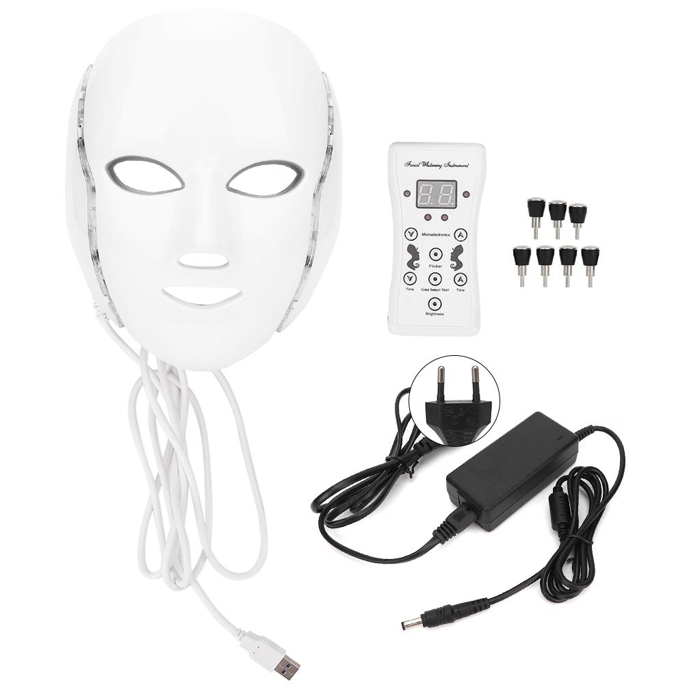 7 цветов фотонная светодиодная маска для лица против морщин удаление акне омоложение кожи машина ЕС вилка 110 ~ 240 В