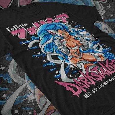 Daarkstalkers Revenge Vampire Morrigan Retro Anime Gaming Waifu T Shirt