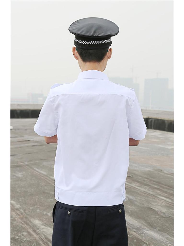 Summer Short-Sleeve White Security Uniform Shirt for Community Gatekeepers and Hotel Staff