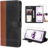 2 Tempered Glasses+ Case for Samsung Galaxy A34 5G - Scratch-Resistant Two-Tone Brown Leather Effect