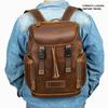 Crazy Horse Genuine Leather Men's Shoulder Bag Large Capacity Men's Travel Backpack Multifunctional Head Layer Cowhide Shoulder Bag