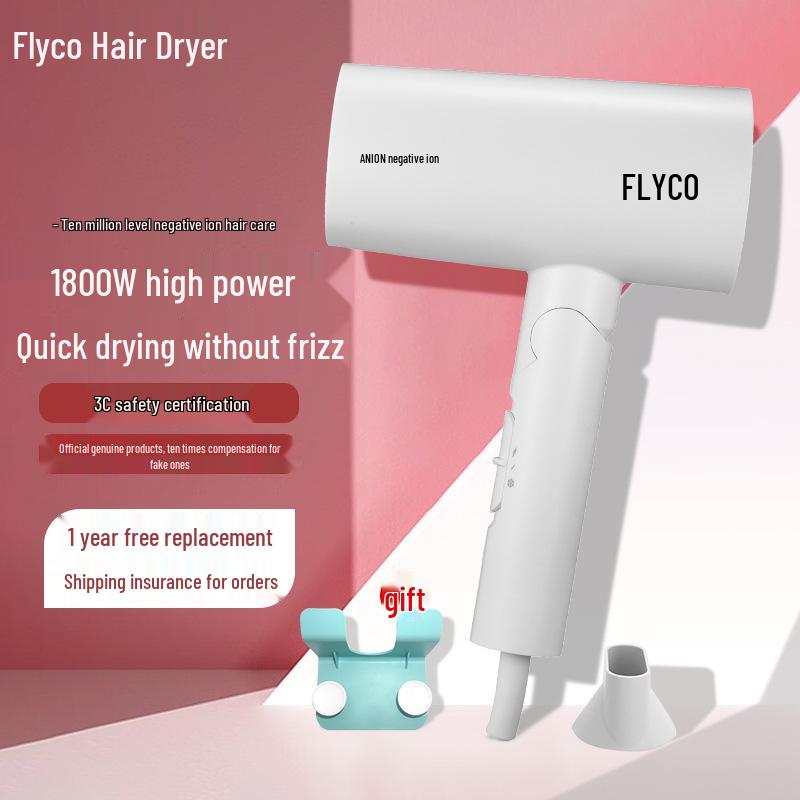 Flyco Мощный складной фен с отрицательными ионами для быстрой сушки без повреждений