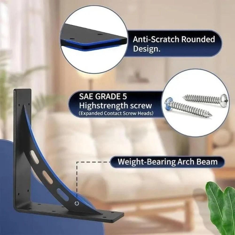 Solid Material Floating Shelf Bracket Triangular Design Hidden Shelf Bracket Storage Shelves