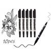 10pcs Double-Headed Waterproof Thin Rod Marker Pens Set - Durable, Quick-Drying, and Vibrant Ink for Students, Office, and Art