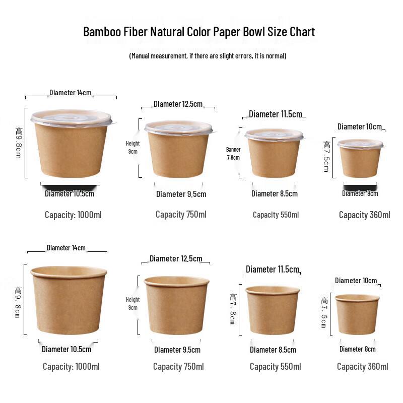 Fangcao Di Disposable Bamboo Fiber Paper Bowls