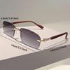 Non-polarized Rimless Rectangle Sunglasses Women Men Square Sun Glasses Trendy Shades Frameless Eyewear