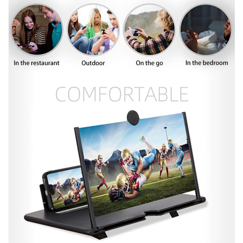 10/12/14/16/18 Inch Mobile Phone Screen Amplifier Pull-out 3d Magnifying Glass Stand Magnifier