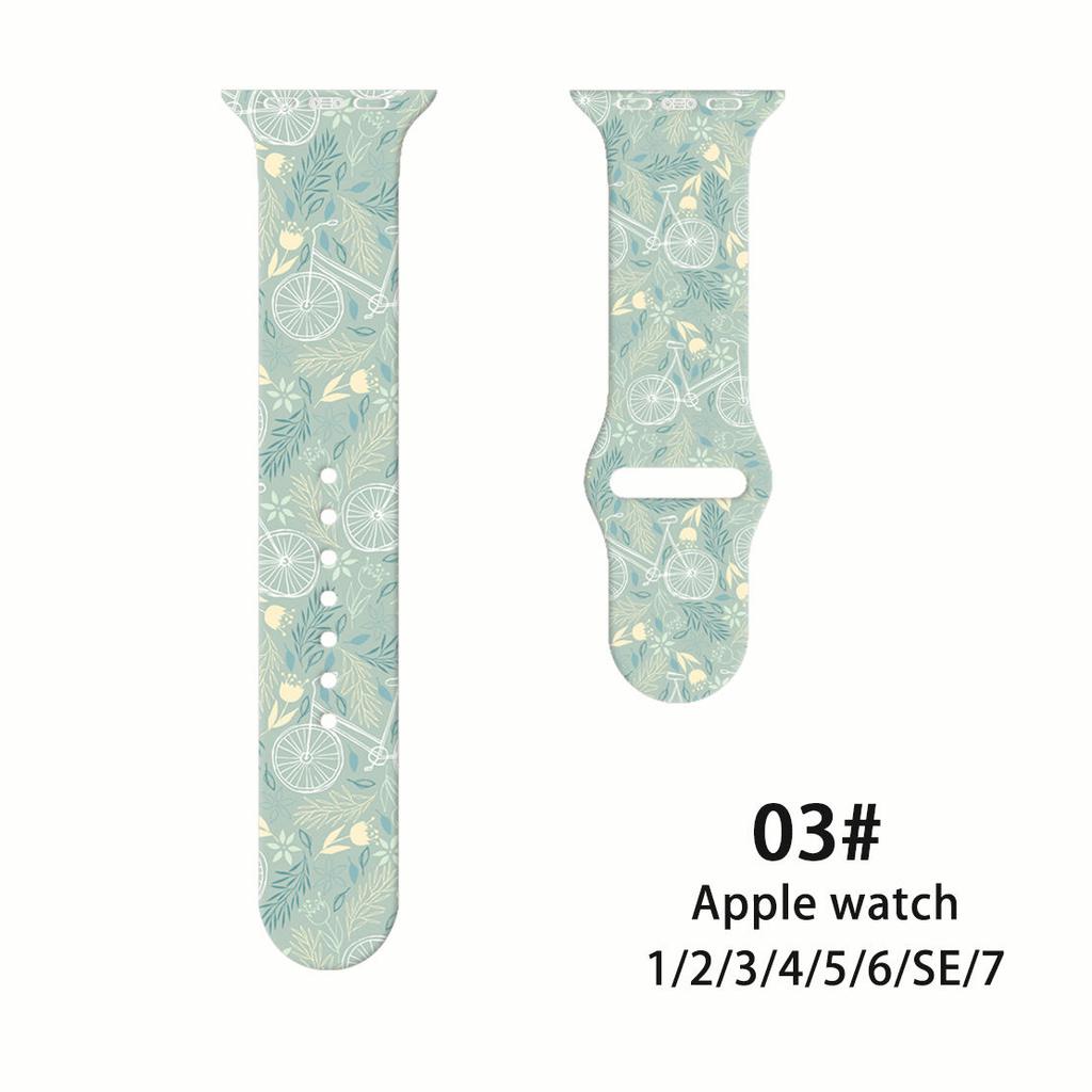 Ремешок Fresh Mori Printed Strap для Apple Watch S10 - мягкий силиконовый спортивный креативный сменный ремешок для iWatch 10/9/8/7/6/5/4/3/2/1/Se/Ultra/Ultra2 49 мм