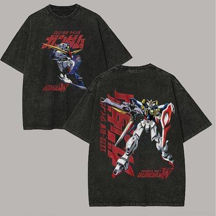 Любитель аниме Gundam Стиранная футболка Одежда на весь год Высокое качество Личность Одежда Большой размер Унисекс Новая модель Парная футболка
