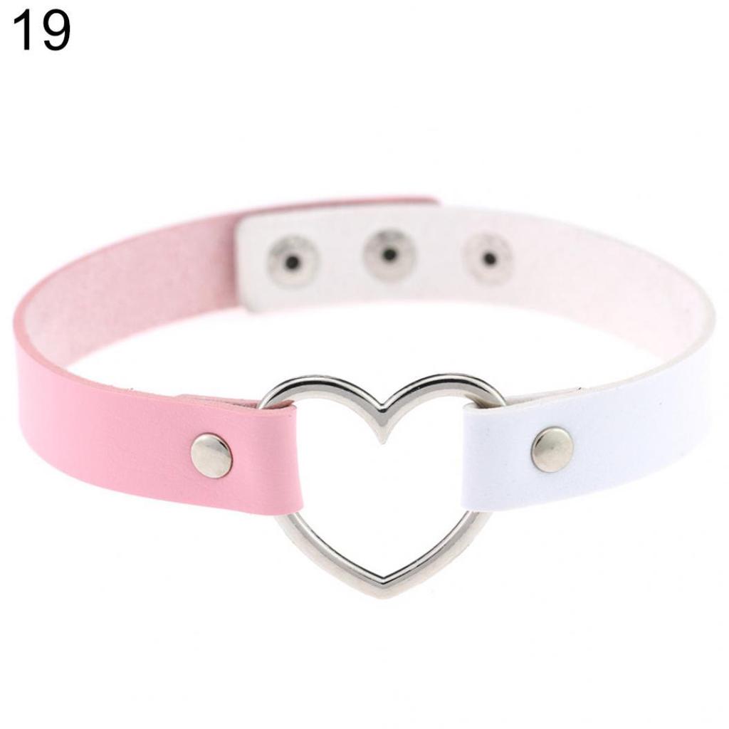 Женский панк колье-чокер из искусственной кожи с сердечком, ювелирное украшение, шарм, подарок AVE