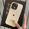 Простой красный чехол-сердечко из мягкого ТПУ для iPhone 17 Air 16 e 15 14 13 12 11 Pro Max Plus Mini SE, мягкая противоударная накладка