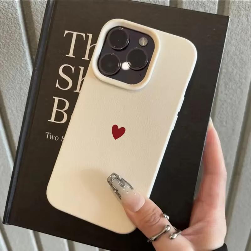 Простой красный чехол-сердечко из мягкого ТПУ для iPhone 17 Air 16 e 15 14 13 12 11 Pro Max Plus Mini SE, мягкая противоударная накладка