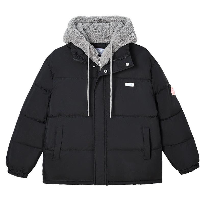 Winter Down Padded Jacket Thickened Lamb Wool Padded Jacket Fake Two-piece Large Size Women's Short Padded Jacket