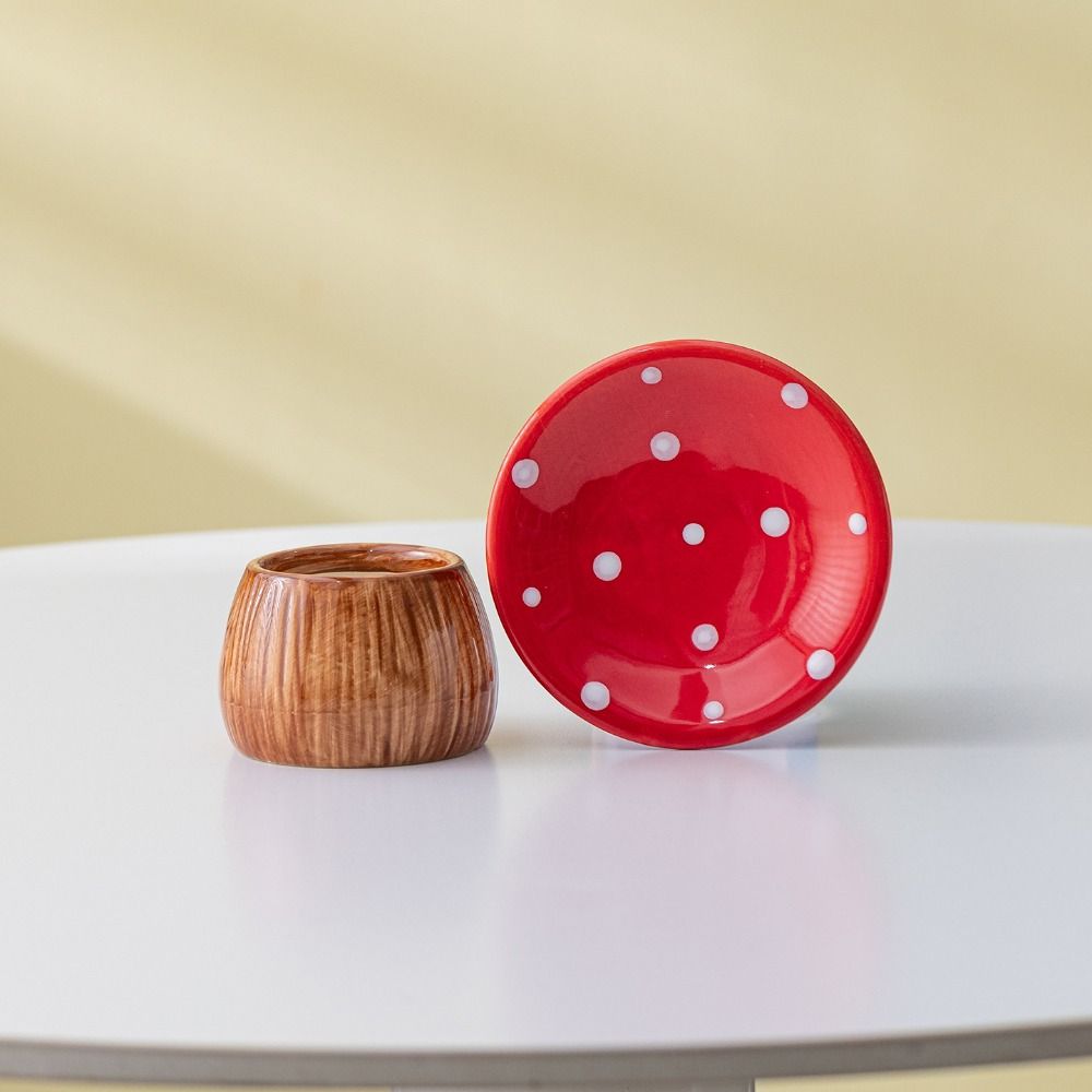 Mushroom Shape Mushroom Storage Tray Detachable Jewelry Organizer Cute Ceramic Key Catchall  Phone