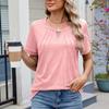 Футболка с короткими рукавами и круглым вырезом, весна-лето, для женщин