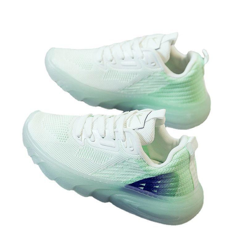 Flying woven shoes spring new jelly sole sneakers mesh breathable coconut shoes platform dad shoes