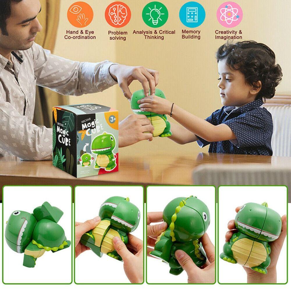 Toys For Kids Cartoon Dinosaur Irregular 2x2x2 Magic Cube Dinosaur Cube Brain Training Speed Cube