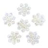 120Pcs 25mm Glitter Silver Snowflake Cloth Appliques Sewing