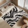 Черно-белый мраморный ковер Современный ковер для домашнего декора Нескользящий ковер для украшения дома