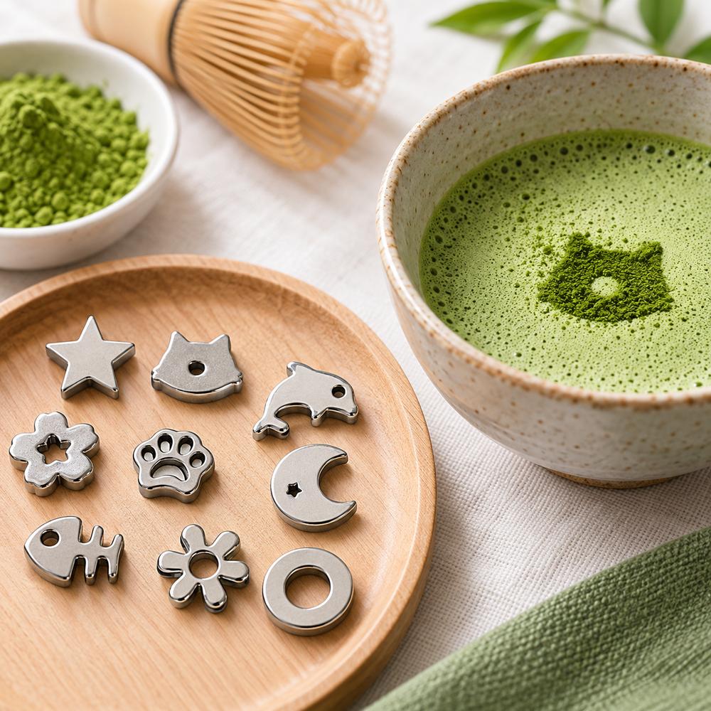 Cartoon Shape Matcha Sifter Silver Matcha Sieve Beads Matcha Powder Press for Helps Grind and Sift