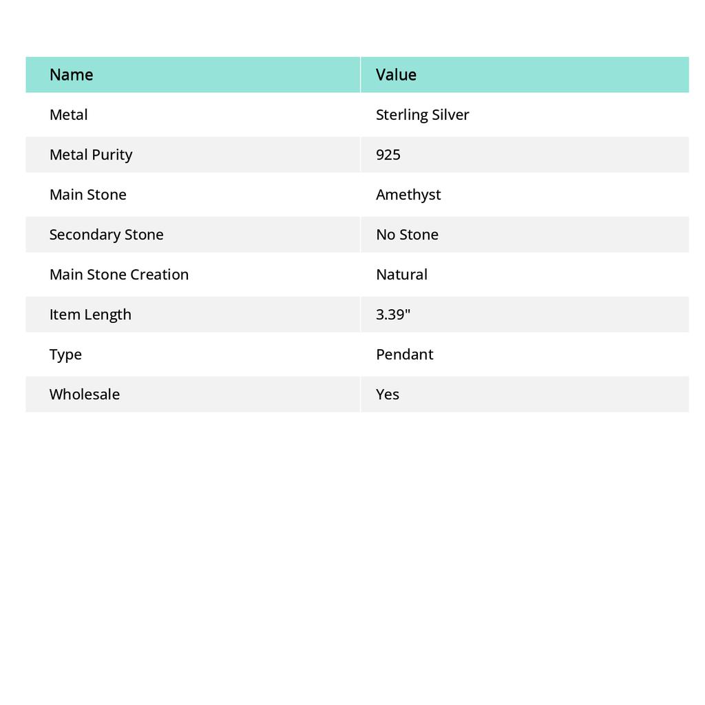 Natural Green Amethyst Gemstone 925 Sterling Silver Gift Pendant 3.39" F5s66