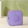 Квадратные сумки для монет для женщин, водонепроницаемые двухслойные нейлоновые холщовые сумки на молнии на молнии, кошелек для денег, ключи, наушники, ID, сумки для хранения кредитных карт
