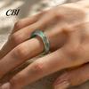 Hypoallergenic Finger Ring Faux Natural Moss Agate Ring, Fake Gemstone Statement Healing Nature Inspired Jewelry Stone for Men Women Band