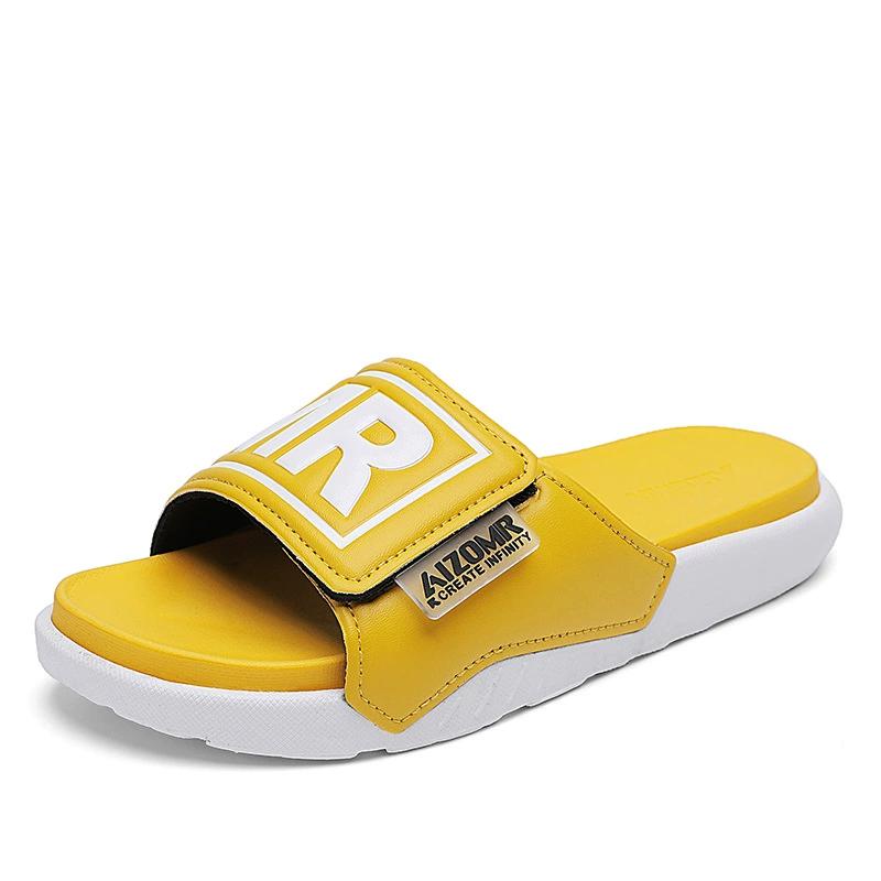 Мужские летние тапочки, уличные повседневные пляжные тапочки, трендовые персонализированные шлепанцы, сандалии, шлепанцы, нескользящая обувь в стиле хип-хоп