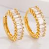 Fashion Row Diamond Earrings Zircon Electroplating Process Ins Wind Niche Design Advanced Sense Cold Wind Femininity