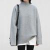 GMXIA Women's Simple Pullover Sweater Autumn and Winter Loose Half High Neck Outer Knit Sweater Women's Top
