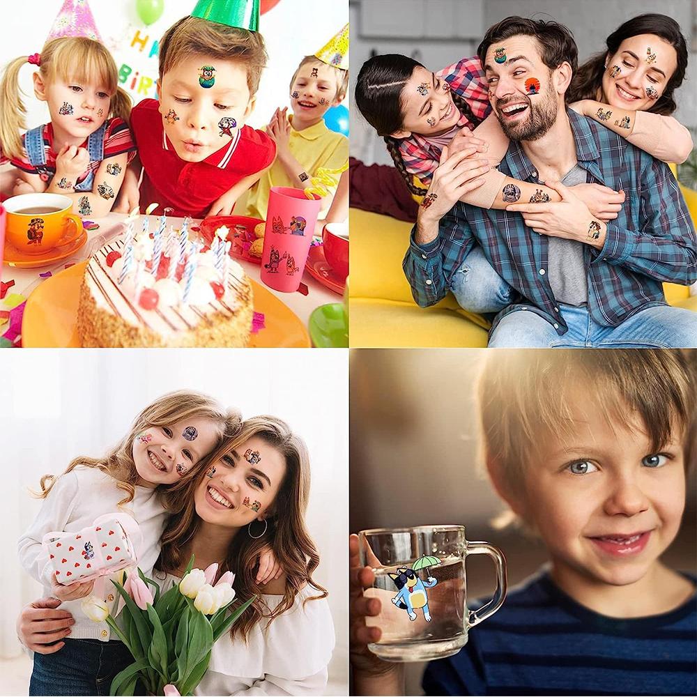 8 листов временных татуировок на тему «БЛУИ», мультяшные наклейки-татуировки, подарок для детей