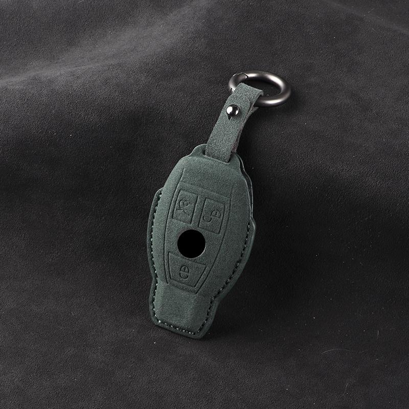 Leather Suede Car Key Case Cover Shell for Mercedes Benz A B C E S G Class W204 W205 W212 W213 W176 W177 GLC CLA AMG Accessories