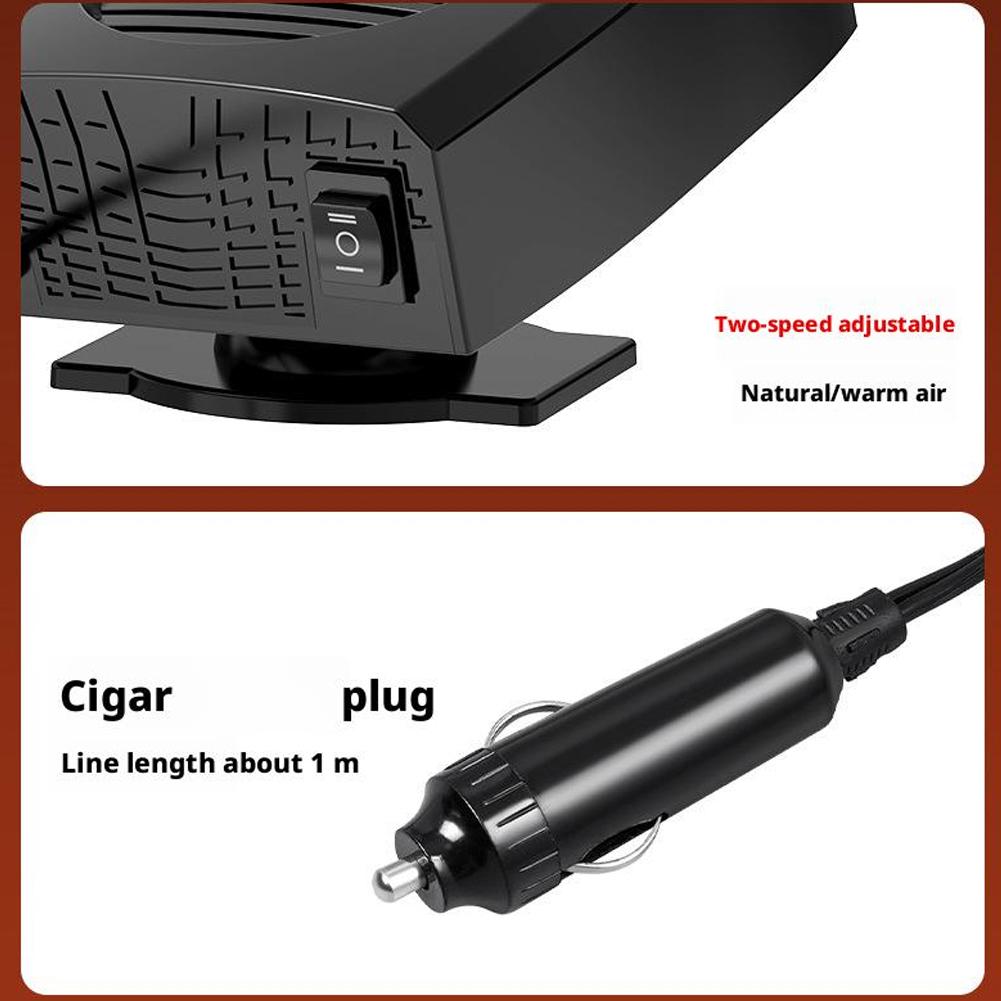 Мощный автомобильный обогреватель лобового стекла 12 В 2 в 1 с функцией обогрева и вентилятора для быстрой разморозки и удаления запотевания, 2 режима, зимний автомобильный обогреватель