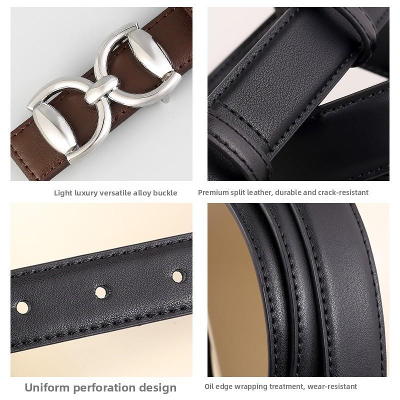Mary Snap-buckle women's belt, work clothing style accessible luxury, matching suit, formal wear, office lady belt